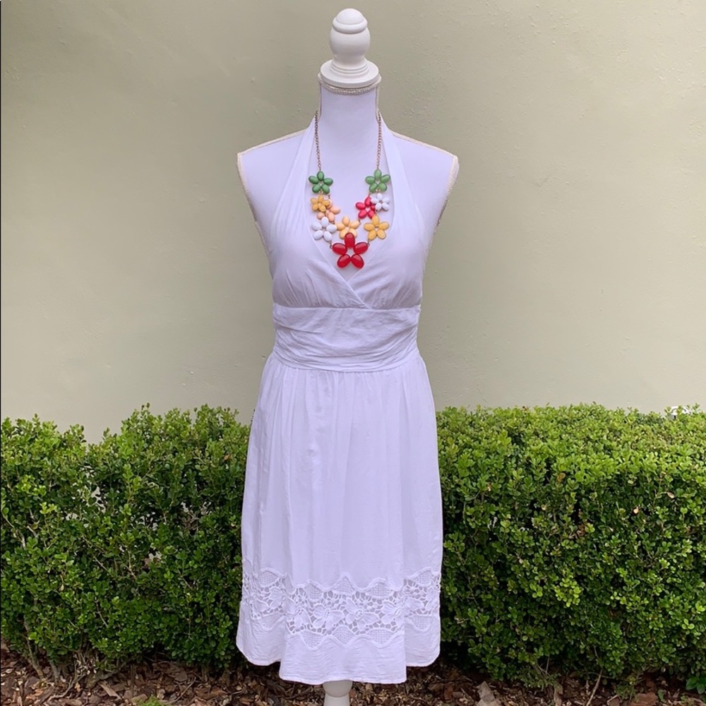 White Halter Dress